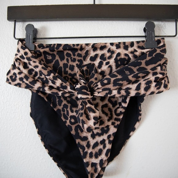 Veronica Beard Azoia Tie-Front Cheetah Print Bikini Bottom - Picture 3 of 7